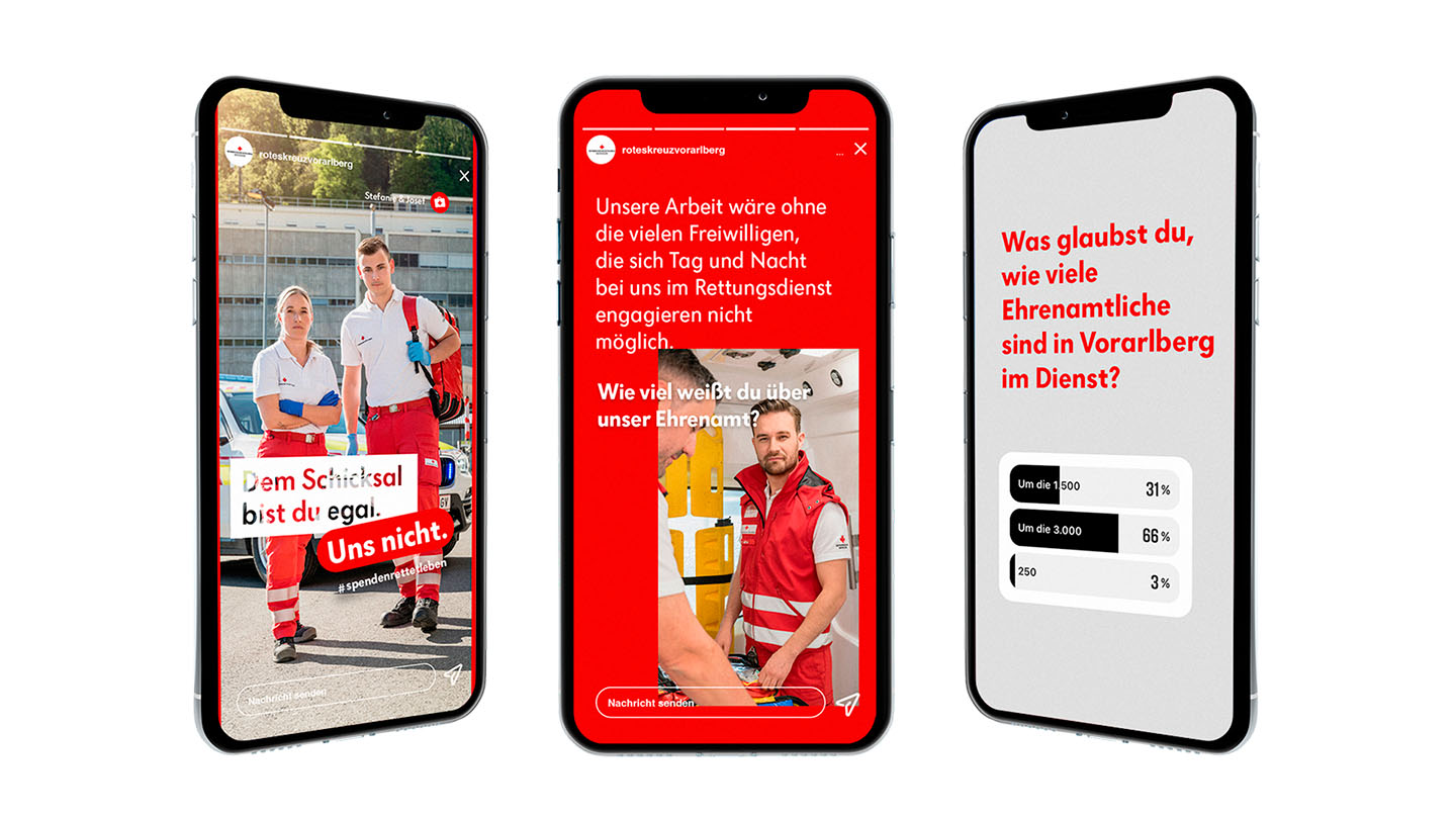 Für das Rote Kreuz haben wir im Rahmen des Channel Managements Instagram Quiz erstellt.